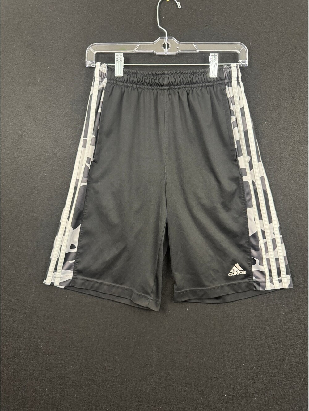 Adidas Kid's Black Camo Climalite Athletic Shorts large